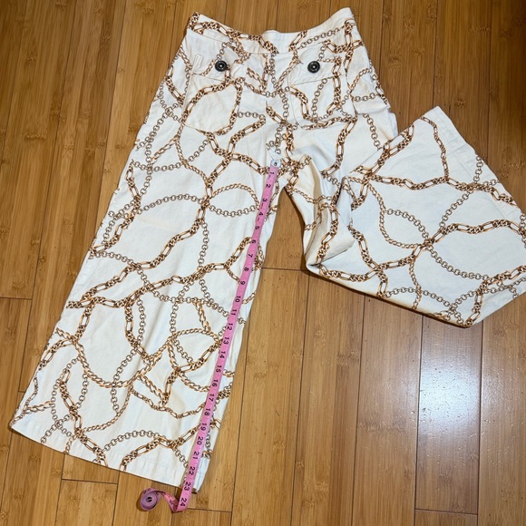 Anthropologie Maeve Chain Print Palazzo Pants Size 0 - Picture 13 of 16
